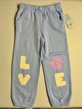 Cat & Jack Light Blue Sweatpants with LOVE Text
